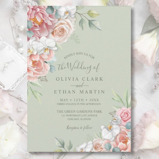 Blush Pink Bläschen Rustikale Hochzeitseinladung Einladung