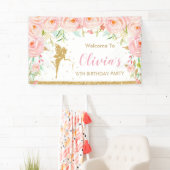 Blush Pink Bläserblüte Birthday Dusche Hintergrund Banner (Insitu)