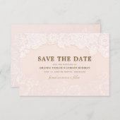 Blush Pink Bläserne Hochzeit speichern das Datum Save The Date (Vorne/Hinten)