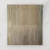 Blush Pink Bläserne Saitenleuchten Rustikales Holz Platzkarte (Innenseite Aufgefaltet)