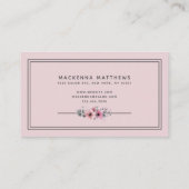  Blush Pink Bläserne Signatur Script Haare Stillis Visitenkarte (Rückseite)