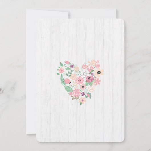 Blush Pink Bläserner Brautdusche Einladung (Rückseite)