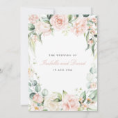 Blush Pink Bläserner Eleganter Eukalyptus-Hochzeit Einladung (Rückseite)