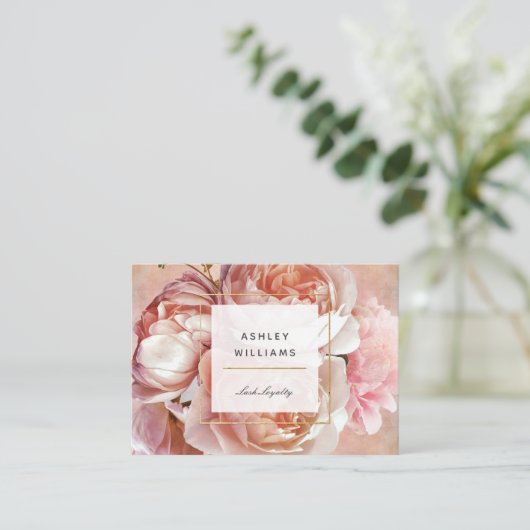 Blush Pink Bläserner Salon Loyalität Karte (Stehend Vorderseite)