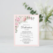 Blush Pink Bläsernte Einladung (Stehend Vorderseite)