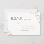 Blush Pink Blätter Gold Weißer Herbst Hochzeit RVS Einladung (Vorderseite)