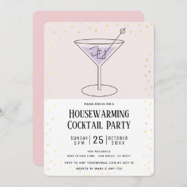 Blush Pink Blockhaus Erwärmung Cocktail Party Einladung