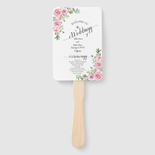 Blush Pink Bloom Hochzeit  Fächer