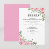 Blush Pink Bloom Wedding Begleitkarte (Vorne/Hinten)
