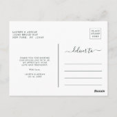 Blush Pink Bloom Wedding Danke Foto Postkarte (Rückseite)