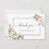 Blush Pink Bloom Wedding Danke Karte (Vorderseite)