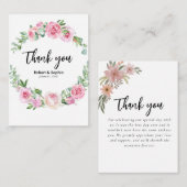 Blush Pink Bloom Wedding Danke Mitteilungskarte (Vorne/Hinten)