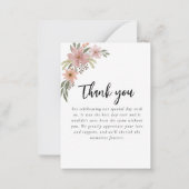 Blush Pink Bloom Wedding Danke Mitteilungskarte (Rückseite)
