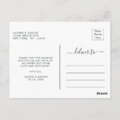 Blush Pink Bloom Wedding Danke Postkarte (Rückseite)