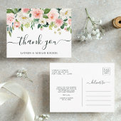 Blush Pink Bloom Wedding Danke Postkarte