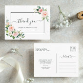 Blush Pink Bloom Wedding Danke Postkarte