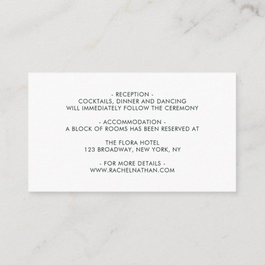 Blush Pink Bloom Wedding Mehr Infos Begleitkarte (Rückseite)