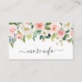 Blush Pink Bloom Wedding Mehr Infos Begleitkarte (Vorderseite)