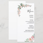 Blush Pink Bloom Wedding Menükarte (Vorne/Hinten)