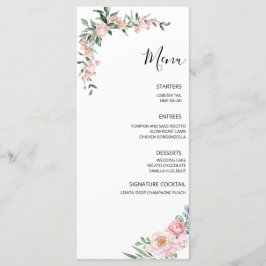 Blush Pink Bloom Wedding Menükarte