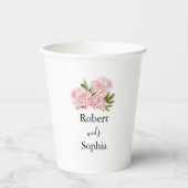 Blush Pink Bloom Wedding Paper Cup Pappbecher (Vorderseite)