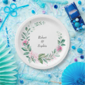 Blush Pink Bloom Wedding Pappteller (Party)