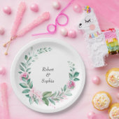 Blush Pink Bloom Wedding Pappteller (Party)