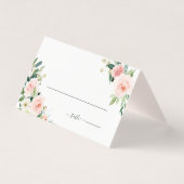 Blush Pink Bloom Wedding Platzkarte (Vorderseite)