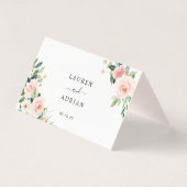 Blush Pink Bloom Wedding Platzkarte (Rückseite)