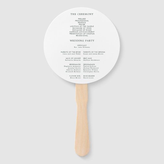 Blush Pink Bloom Wedding Program Fächer (Rückseite)