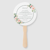 Blush Pink Bloom Wedding Program Fächer (Rückseite)
