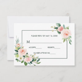 Blush Pink Bloom Wedding RSVP Card