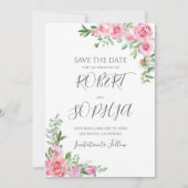 Blush Pink Bloom Wedding Save The Date (Vorderseite)