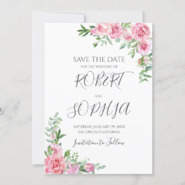 Blush Pink Bloom Wedding Save The Date