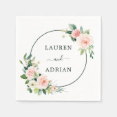 Blush Pink Bloom Wedding Serviette (Vorderseite)