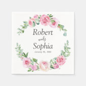 Blush Pink Bloom Wedding Serviette (Vorderseite)