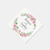 Blush Pink Bloom Wedding Serviette (Ecke)