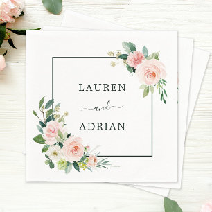 Blush Pink Bloom Wedding Serviette