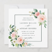 Blush Pink Bloom Wedding Square Einladung (Vorderseite)