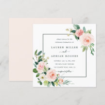 Blush Pink Bloom Wedding Square