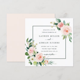 Blush Pink Bloom Wedding Square Einladung