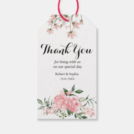 Blush Pink Bloom Wedding-Tag Geschenkanhänger