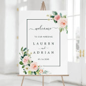 Blush Pink Bloom Wedding Willkommenszeichen Poster