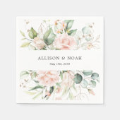 Blush Pink Blooms Wedding Napkins Serviette (Vorderseite)