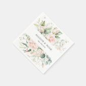 Blush Pink Blooms Wedding Napkins Serviette (Ecke)