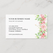 Blush Pink Bloral Antiker Schlüssel Anwesen Agent Visitenkarte (Rückseite)