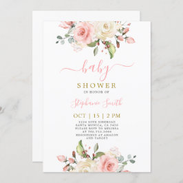 Blush Pink Bloral Baby Dusche Girl Einladung