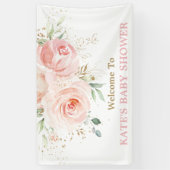 Blush Pink Bloral Baby Dusche Hintergrund Empfang Banner (Vertikal)