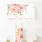 Blush Pink Bloral Baby Dusche Hintergrund Empfang Banner (Insitu)