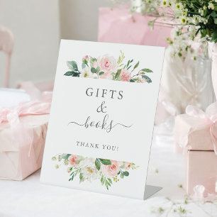 Blush Pink Bloral Baby Duschgeschenke und Bücher Sockelschild